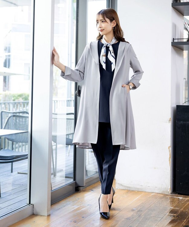 Tiaclasse 【洗える】ドロストテーパードパンツ ネイビー