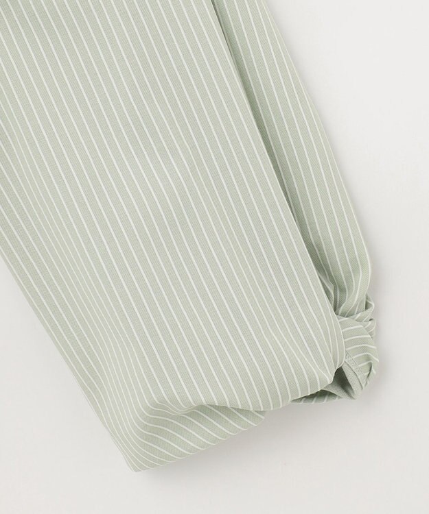 J.PRESS LADIES L ピンストライプジャージー ボリュームスリーブ カットソー ライトグリーン系1