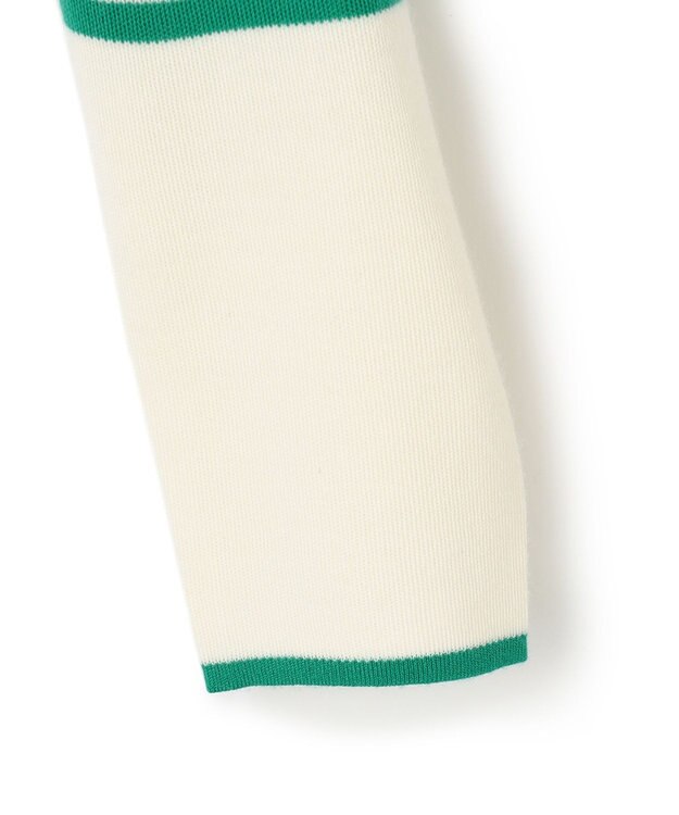 23区 ウールブレンド ボーダー ニット オフ地×エメラルドボーダー