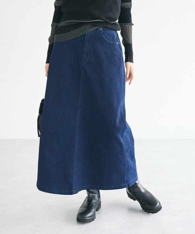 CRAFT STANDARD BOUTIQUE 裏起毛デニムＡラインスカート Indigo
