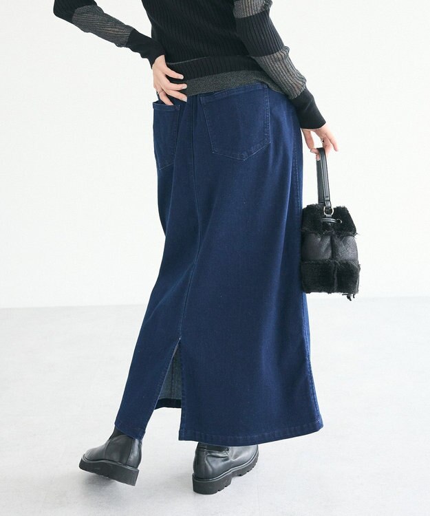 CRAFT STANDARD BOUTIQUE 裏起毛デニムＡラインスカート Indigo