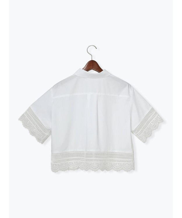 Te chichi レースヘムクロップトシャツ オフホワイト