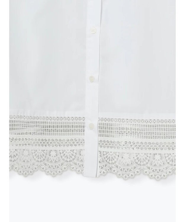 Te chichi レースヘムクロップトシャツ オフホワイト