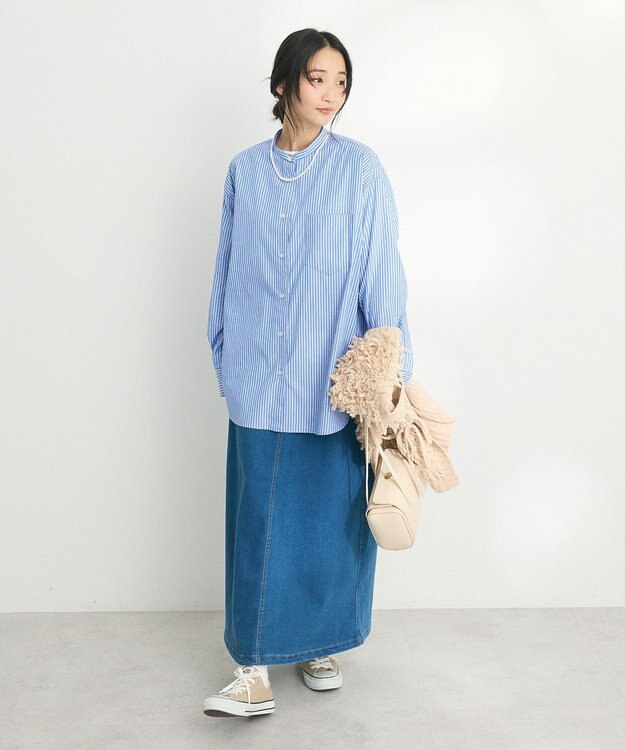 CRAFT STANDARD BOUTIQUE 裏起毛デニムＡラインスカート Blue
