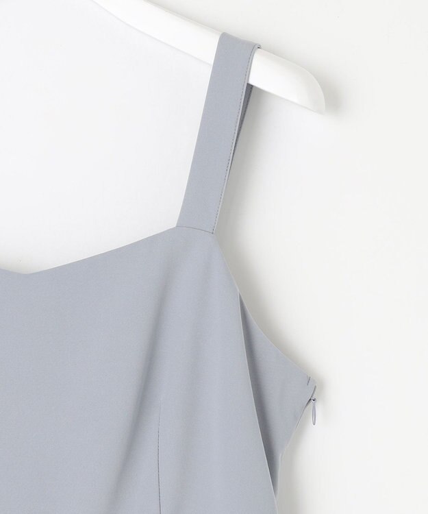 Feroux 【洗える】プリーツコンビ ジャンパースカート スカイブルー系