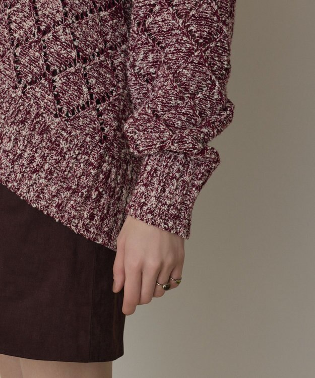GRACE CONTINENTAL オーバーニットカーディガン ボルドー