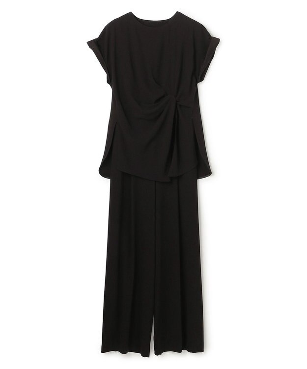 uncrave バックサテンジョーゼット オールインワン ブラック