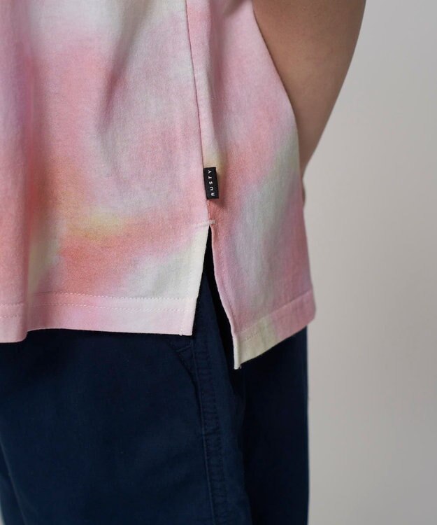 OP／FILA 【RUSTY】ニコちゃん×タイダイ柄半袖Tシャツ ピンク