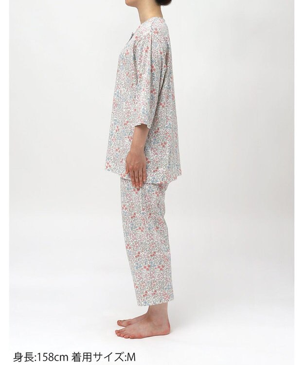 Wing パジャマ 綿100%(本体) 天竺素材 7分袖 長袖 8分丈 レディース EP8044 ウイング／ワコール ピンク