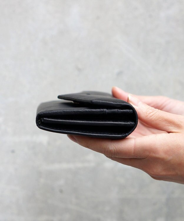 FOLNA RD ソフトレザー・ホイルレザー エンべロープ長財布 ブラック