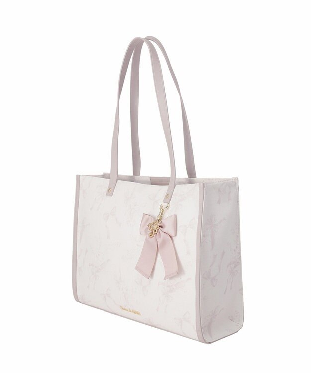 Maison de FLEUR すずらんプリントスクエアトートバッグ Grayish Pink