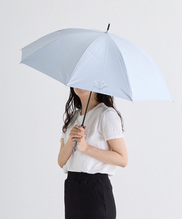 MOONBAT 晴雨兼用日傘 長傘 すずらん／遮光 遮熱 UV ペールスカイ