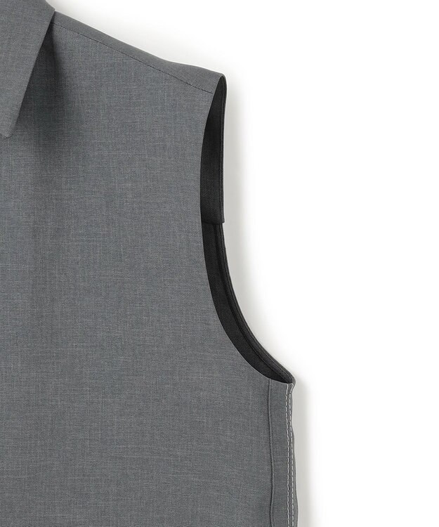 ICB 【WEB＆一部店舗限定】SerikaWorsted ノースリーブスキッパーブラウス ミディアムグレー