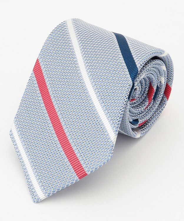 J.PRESS MEN 【JAPAN CRAFT】ダブルストライプ ネクタイ サックスブルー系1