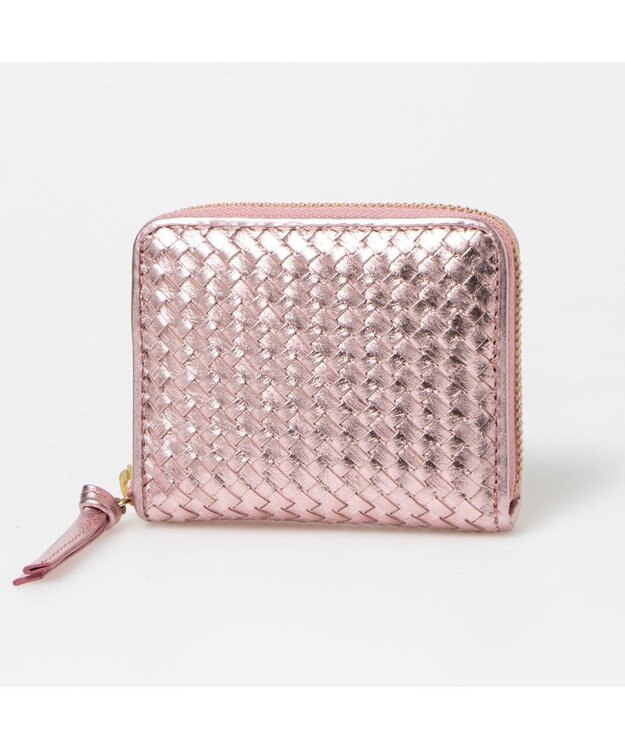 UNBILLION ペルケ perche / レザーメッシュ・ジャバラカードウォレット ピンク