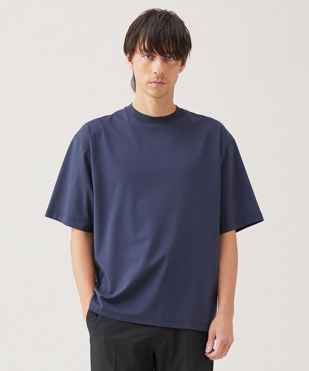 UNFILO MENS 【男女兼用】スマート ストレッチ ワイドTEE【ギフトにもおすすめ】 ネイビー