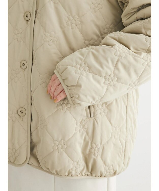 Green Parks ・ＳＵＧＡＲ　ＳＰＯＯＮ　２ｗａｙフラワーキルトブルゾン Light Khaki