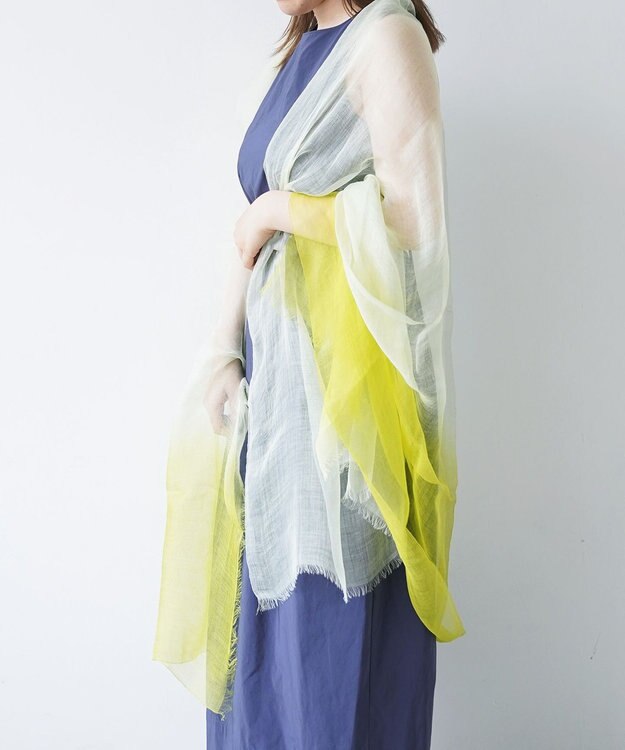 muto Ramie300 バーティカルグラデーション リネンストール ramie300 yellow