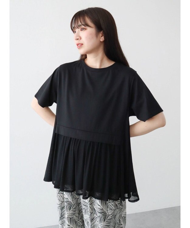 Green Parks メッシュドッキングチュニック Black