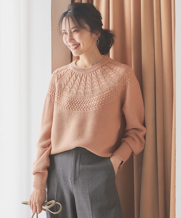 ANY 【洗濯機可能】ソフトアクリル求心ニット ピンク