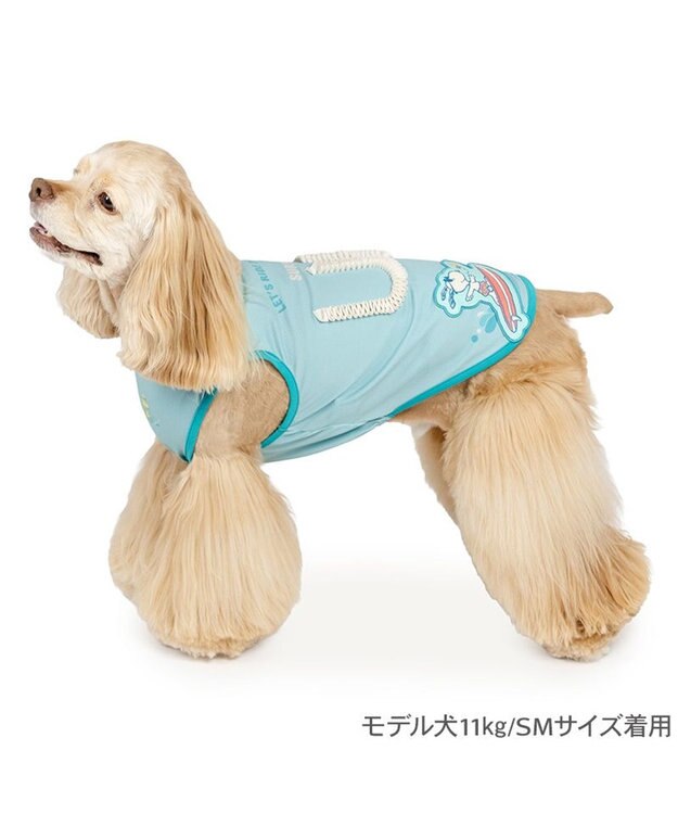 PET PARADISE スヌーピー エコメイド タンクトップ《サーフ柄》 中型犬 ライトブルー