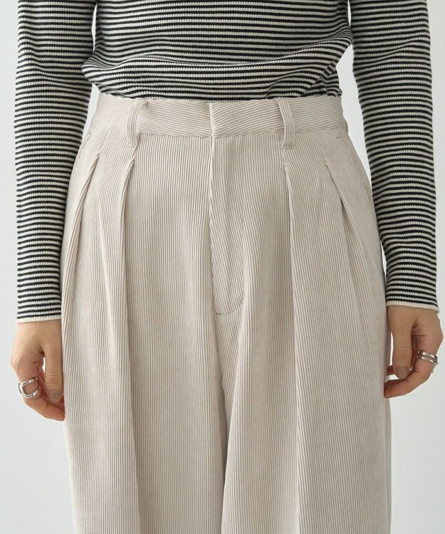 AMERICAN HOLIC コーデュロイタックワイドパンツ Ivory