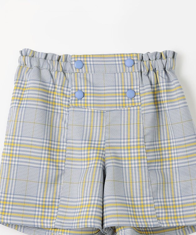 組曲 KIDS 【150-160cm】Chocolat de check キュロット ブルー×グレー系4