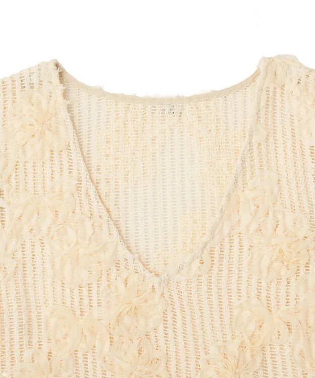 AMERICAN HOLIC 【選べる丈】Ｖネックレースベスト Ivory