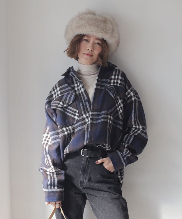 WEGO 【2025年秋冬新作/ユニセックス着用ITEM/SMLサイズ展開】ヘビーネルチェックシャツ（LS） 柄3