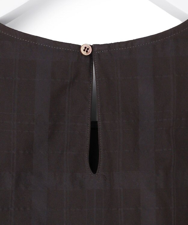 23区 【先行予約】シアーチェックレイヤード スリーブレス Tブラウス ダークブラウン系