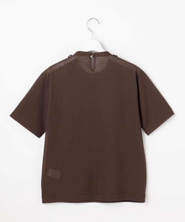 自由区 S シアーフリルジャージー カットソー ダークブラウン