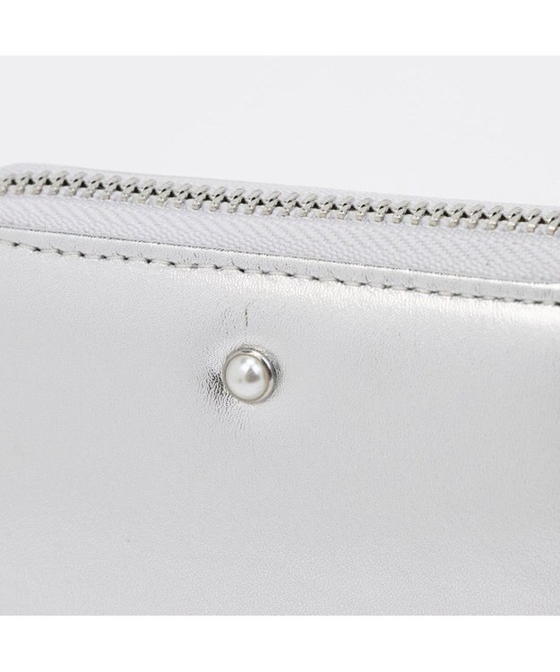 UNBILLION ペルケ perche / パール調ストラップ・ジャバラカードウォレット シルバー