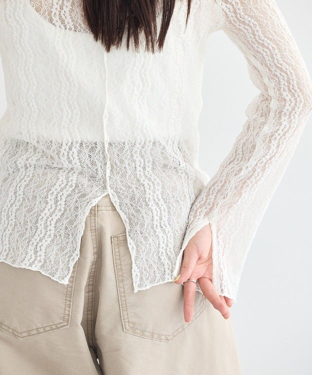 earth music&ecology レースプルオーバー Ivory