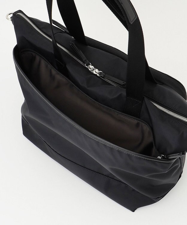 Y'SACCS ナイロン×リサイクルレザー　コンビマルチトート ブラック