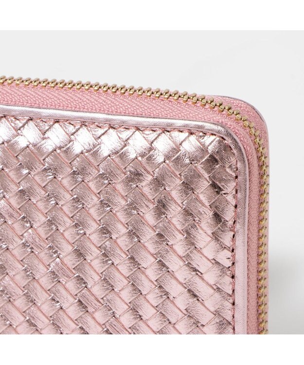 UNBILLION ペルケ perche / レザーメッシュ・ジャバラカードウォレット ピンク