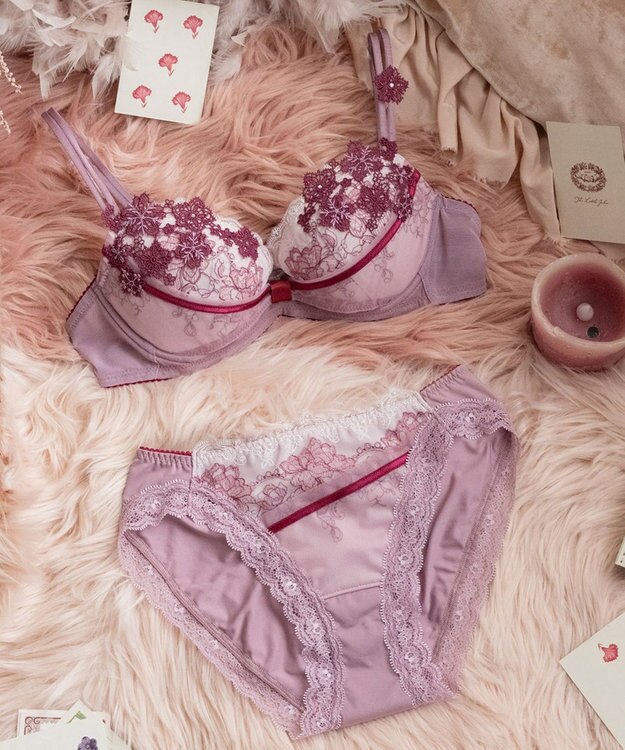 WACOAL ブラジャー 【リボンブラ 胸もとフィットながもち】 動いてもパカパカしにくい レディース BXD409 /ワコール ロマンピンク