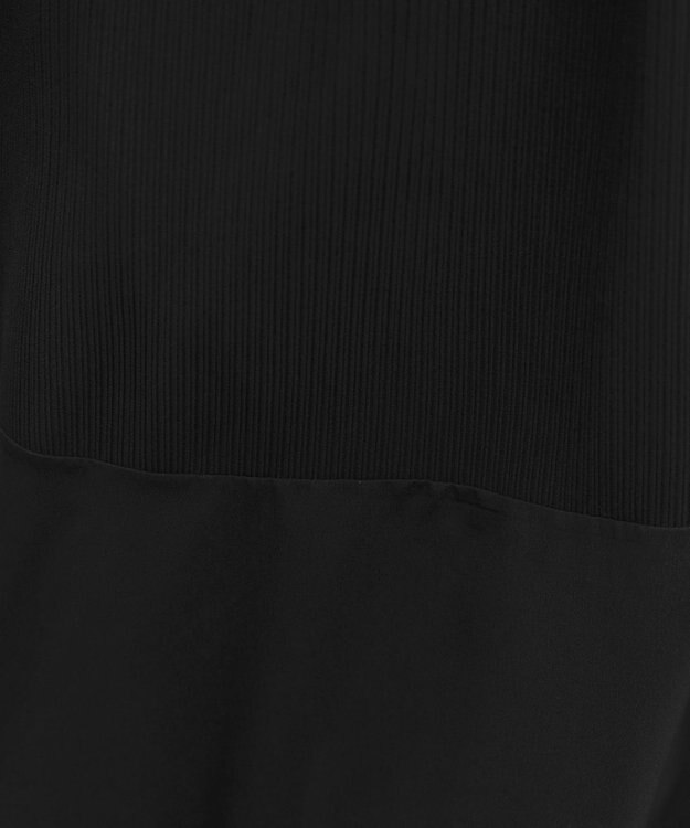 Tiaclasse L 【洗える】リップルコンビワンピース ブラック