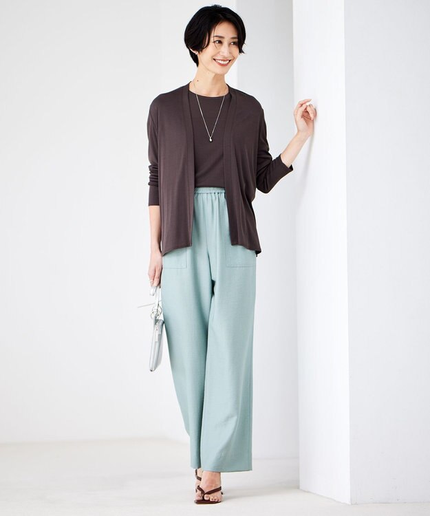 ICB L 【WEB限定カラーあり・接触冷感・UVカット】PINION ショートカーディガン ソイル系