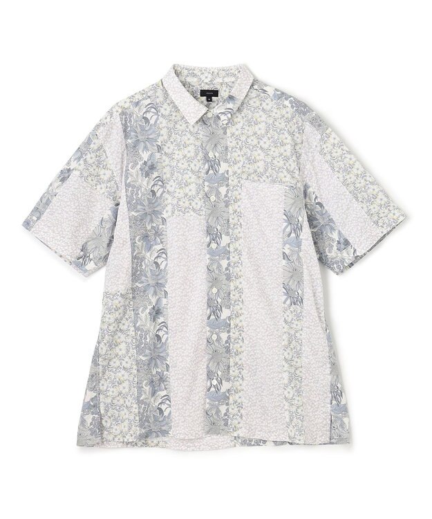 JOSEPH HOMME パッチワークリバティ 半袖シャツ ホワイト系3