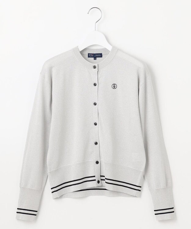 23区GOLF 【WOMEN】シーズン問わず着用可能なラメニットカーディガン ライトグレー系