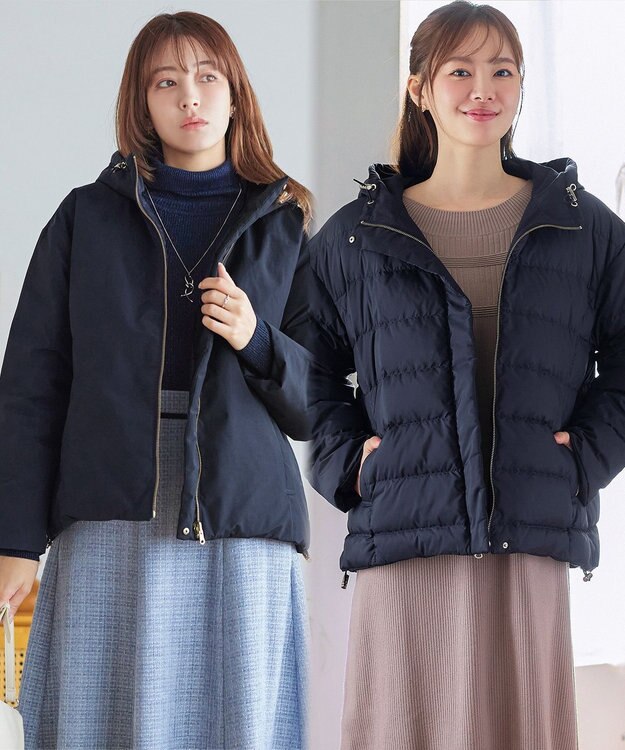 Tiaclasse リバーシブルダウンジャケット ネイビー