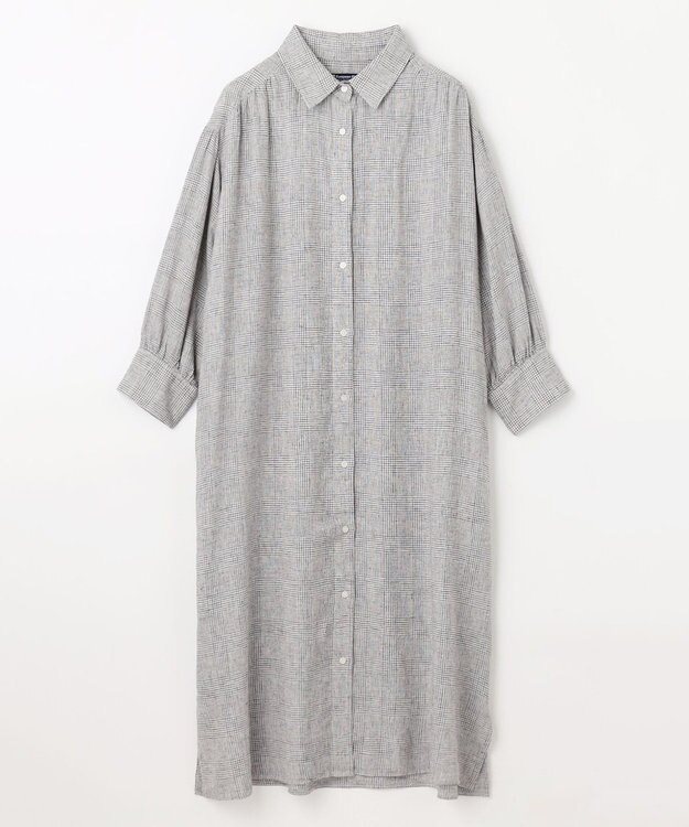 ANY ヨーロピアンリネンシャツワンピース チェック
