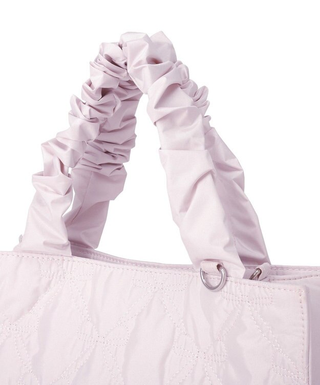 Maison de FLEUR ギャザーハンドル2Wayリボンキルティングトート Pink