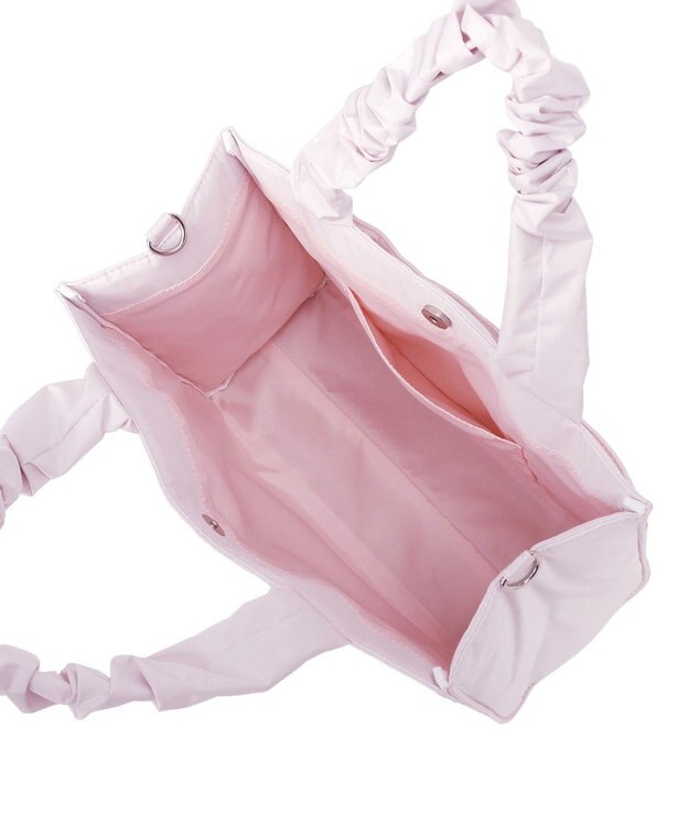 Maison de FLEUR ギャザーハンドル2Wayリボンキルティングトート Pink