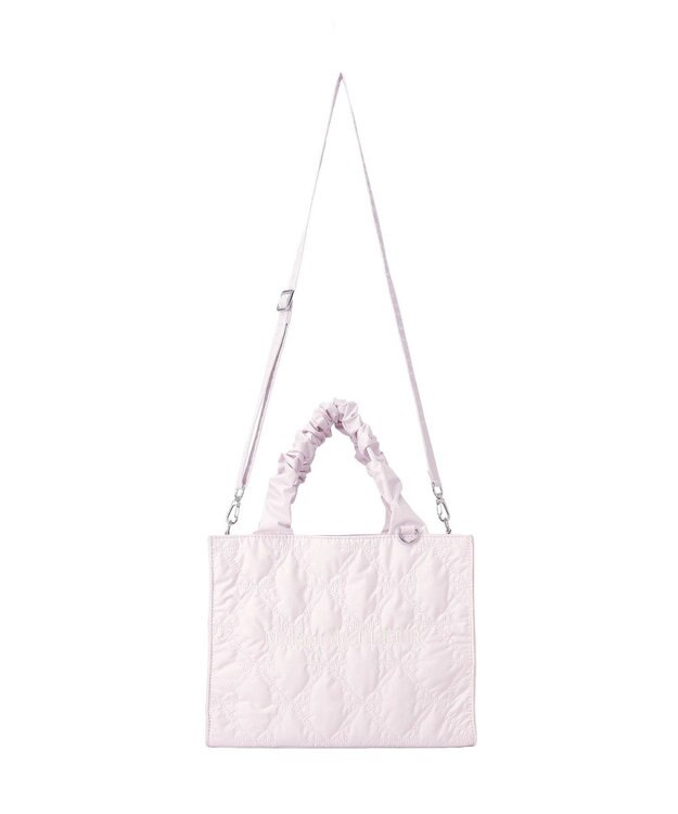 Maison de FLEUR ギャザーハンドル2Wayリボンキルティングトート Pink