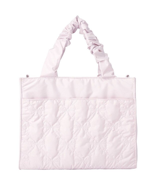 Maison de FLEUR ギャザーハンドル2Wayリボンキルティングトート Pink