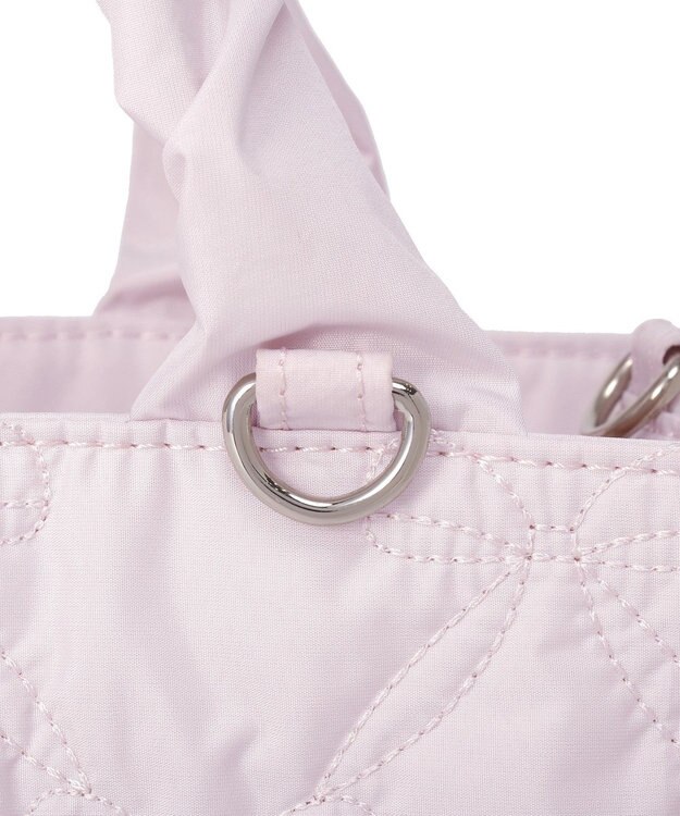 Maison de FLEUR ギャザーハンドル2Wayリボンキルティングトート Pink