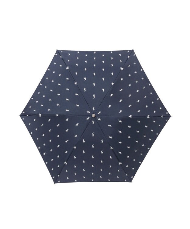 MOONBAT 【WEB限定】POLO RALPH LAUREN（ポロ ラルフローレン） 折りたたみ傘 ポロポニー プリント ネイビーブルー