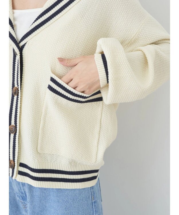 earth music&ecology セーラーニットカーディガン Ivory