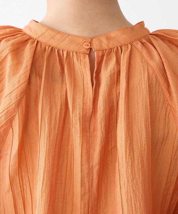 CRAFT STANDARD BOUTIQUE ストライプジャカードパフスリーブブラウス Orange